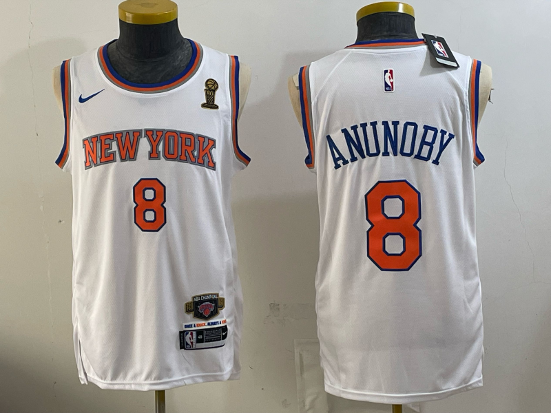 Men New York Knicks #8 Anunoby white 2026 Nike NBA jersey 0625004